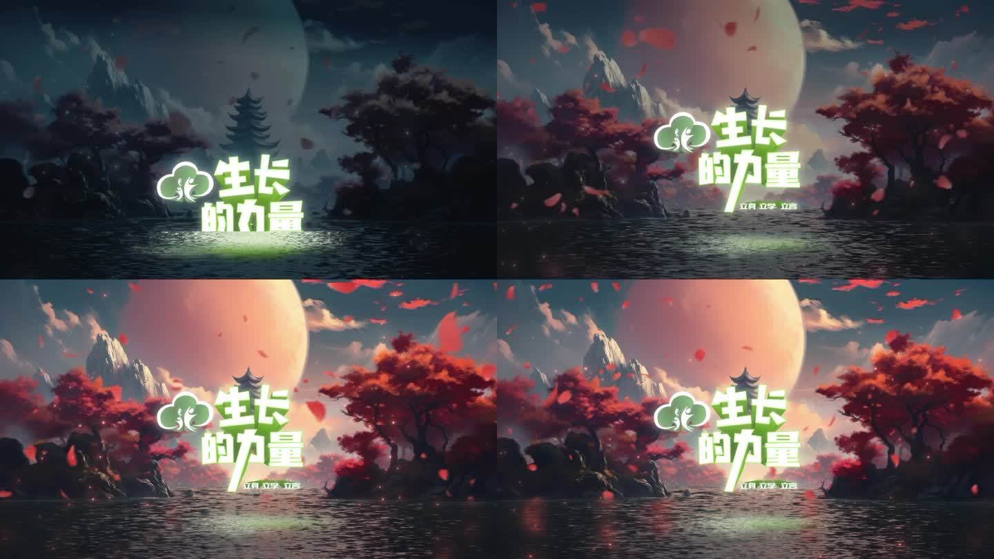 4K 国风 仙侠 武侠 仙境 花瓣 水景