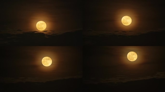 【4K超清】圆月从云层升起延时