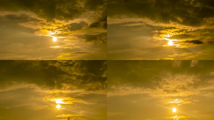 4k夕阳天气云层变化空镜