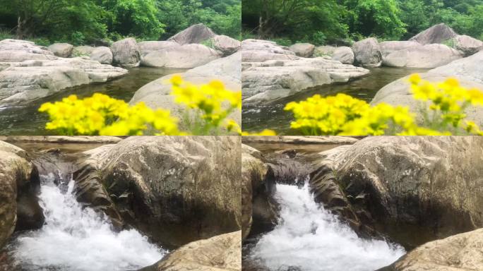 初夏深山清澈溪流