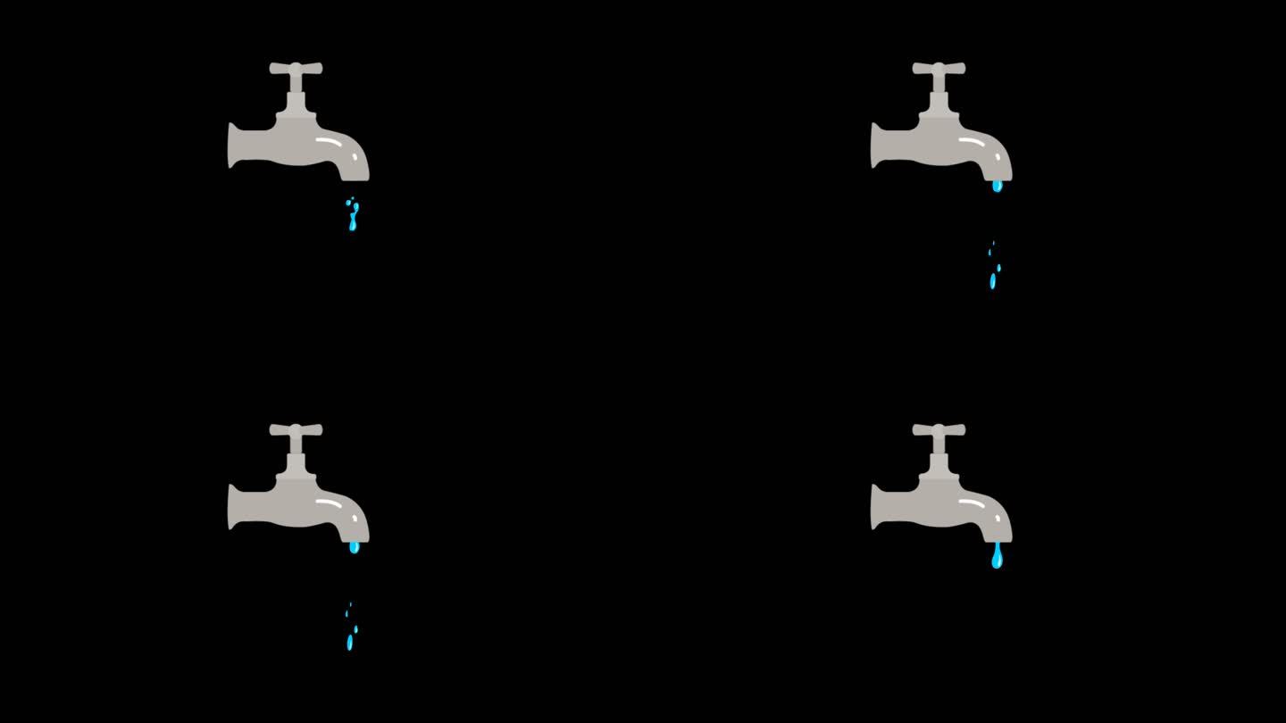 卡通水龙头滴水