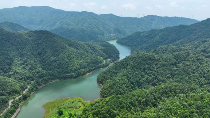 4K航拍深山原始森林湖泊水库嵩山峻岭合集