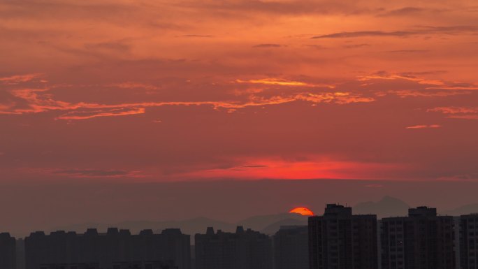 震撼的日落延时摄影