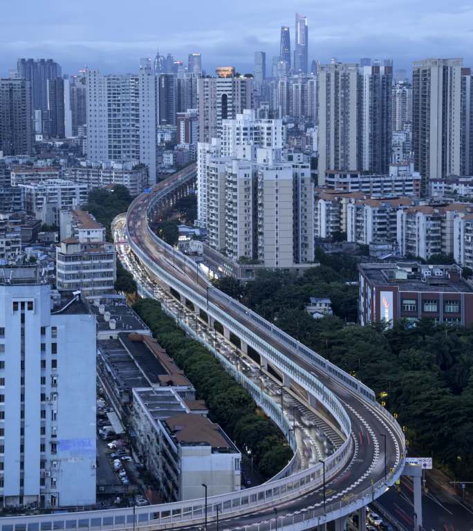 广州市内环路S型高架进城之路