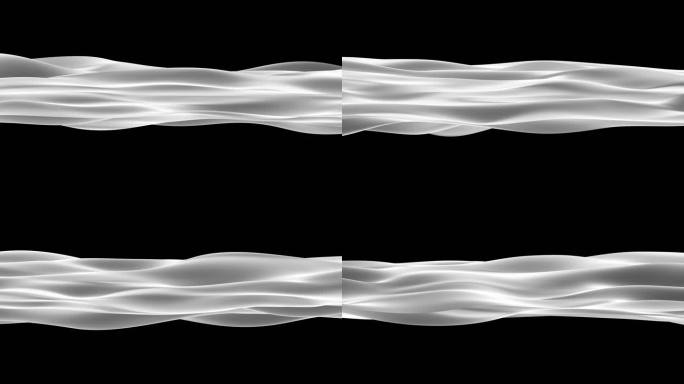 4K一块白色绸缎飘舞白色布料起伏无缝循环