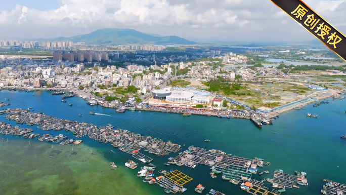 海南陵水航拍陵水鱼排陵水县分界洲岛