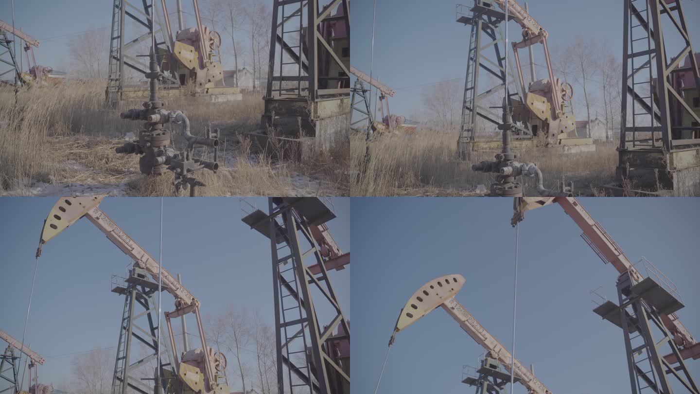 大庆农村废弃的磕头机抽油机