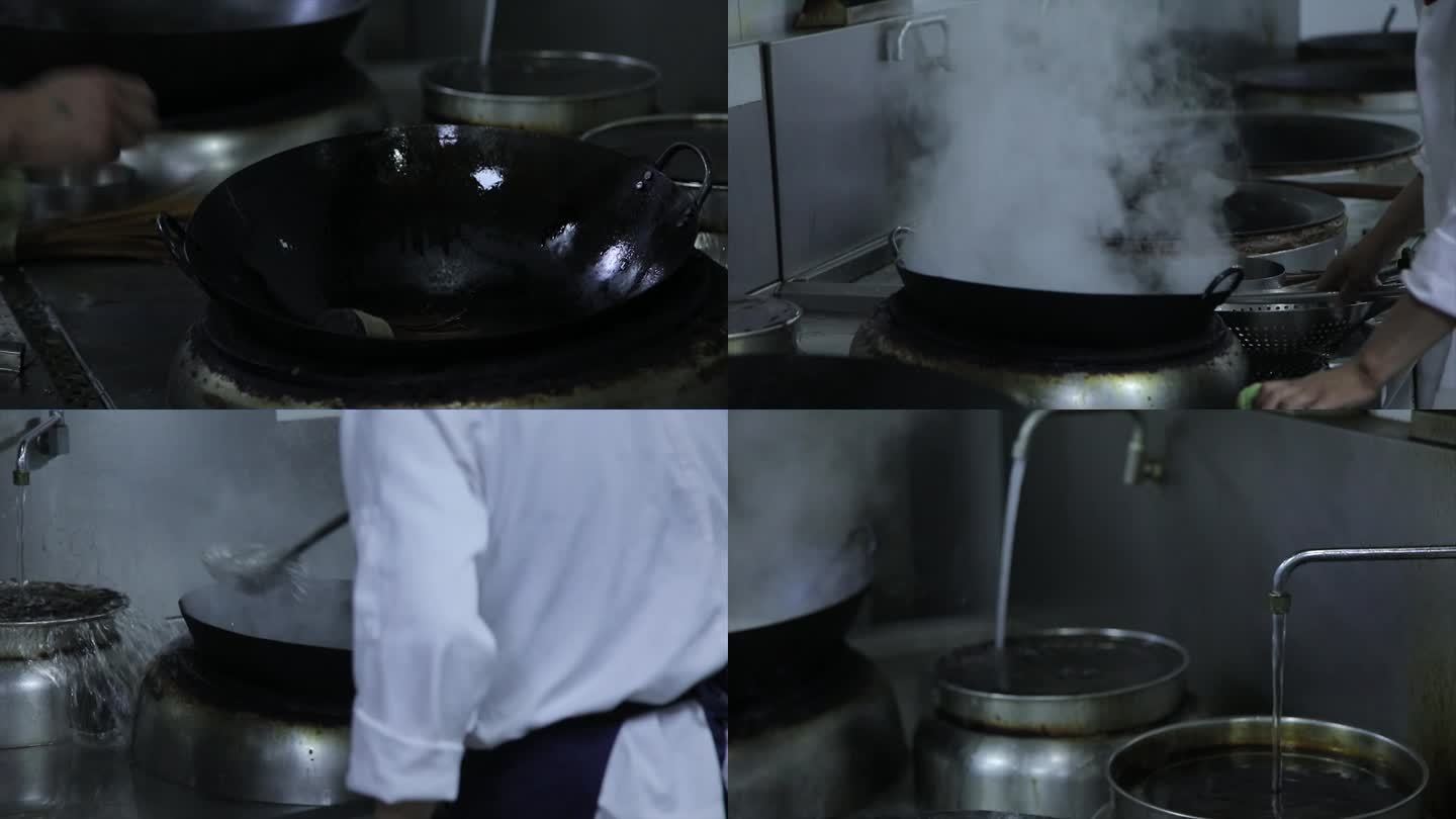 洗锅刷锅高速镜头