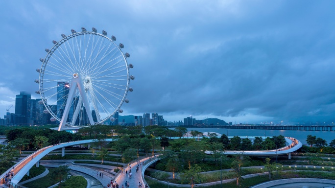 前海摩天轮暴雨来临时延时