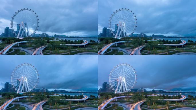 前海摩天轮暴雨来临时延时