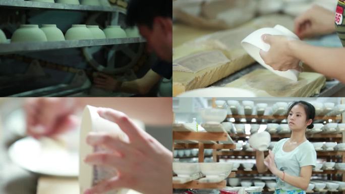 实拍陶瓷厂日用瓷生产