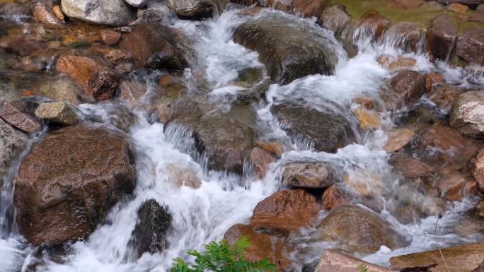 4K山泉瀑布泉水流水高山流水山涧溪流