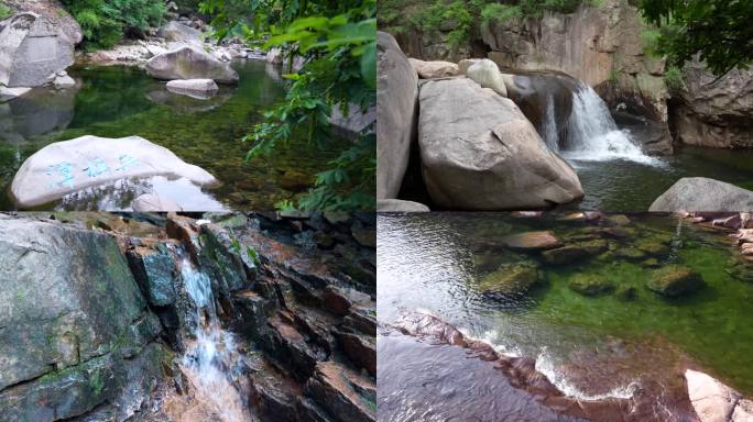 4K山泉瀑布泉水流水高山流水山涧溪流