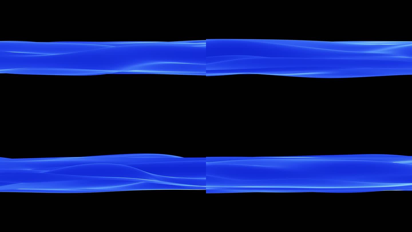 4K一块蓝色大波浪绸缎飘舞无缝循环