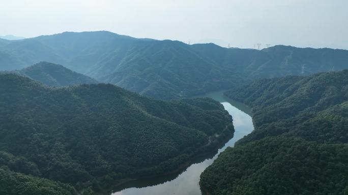 4K航拍深山原始森林湖泊水库嵩山峻岭合集