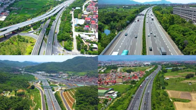泉厦高速公路道路枢纽车流延时交通物流道路