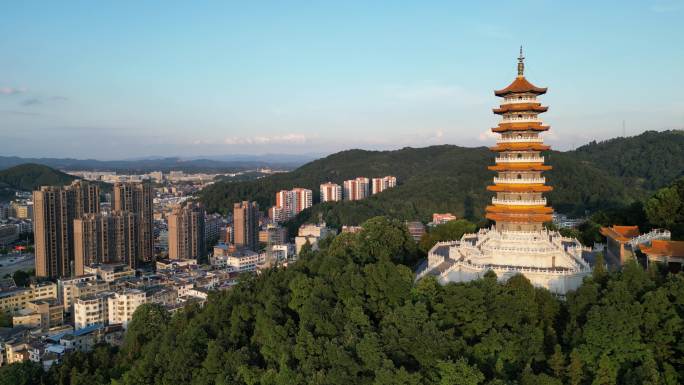 夕阳古塔  唯美黄昏