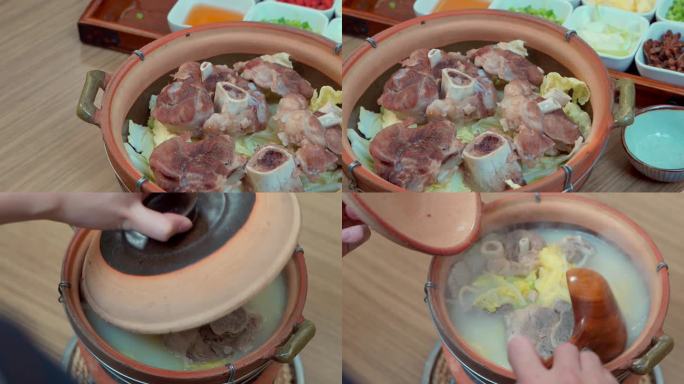 炖羊肉砂锅美食制作冬日进补温暖食材日式