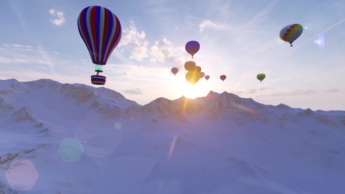 4K热气球飞行 热气球环球旅行 环游世界