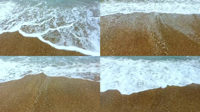 柔软细砂海边沙滩 海滩海花清澈海水视频