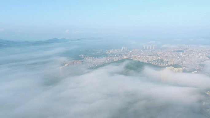 县城雾景