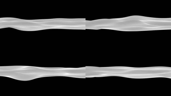 4K一块白色绸缎飘舞白色布起伏无缝循环细