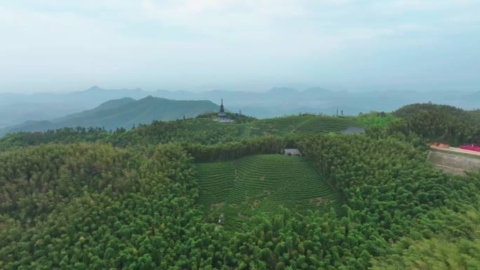 4k航拍杭州余杭径山寺