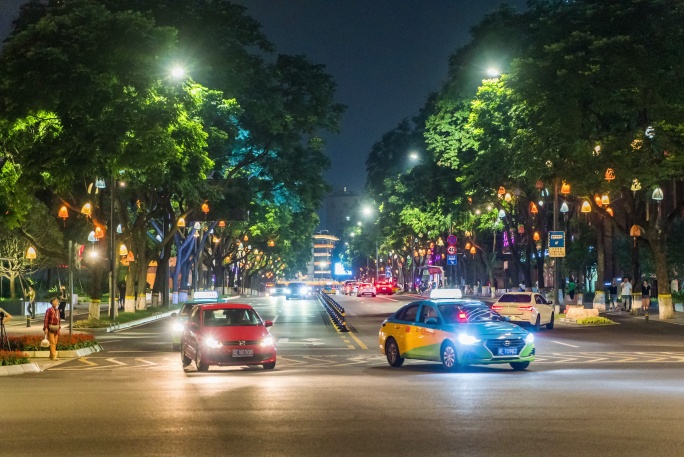 宜昌市云集路延时素材夜景