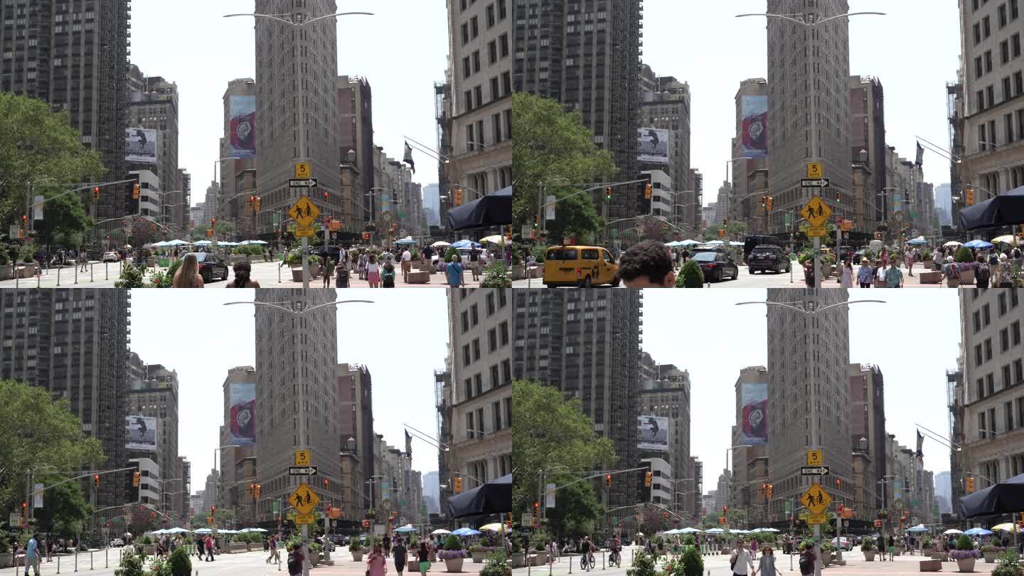 美国曼哈顿熨斗大厦4K画面