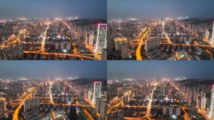 繁华都市 都市航拍 都市夜景