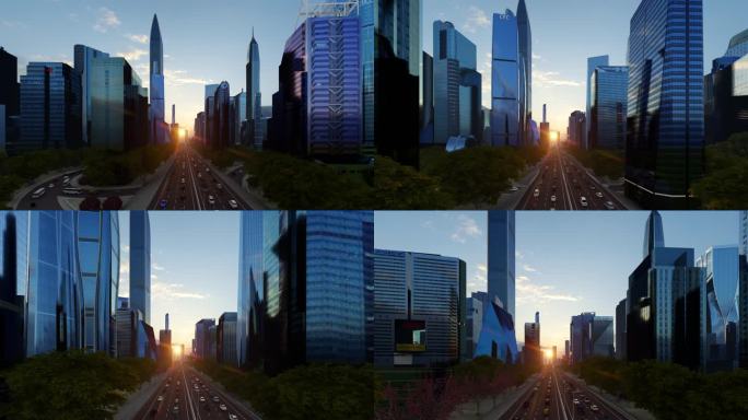 城市穿行城市穿梭智慧科技城市 深圳 高楼