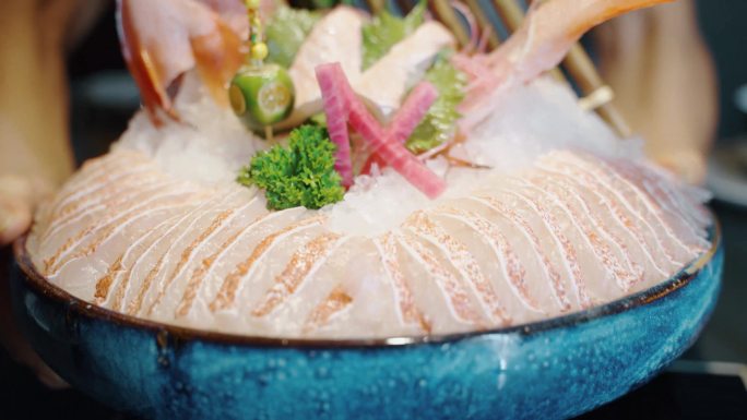 火锅海鲜刺身美食