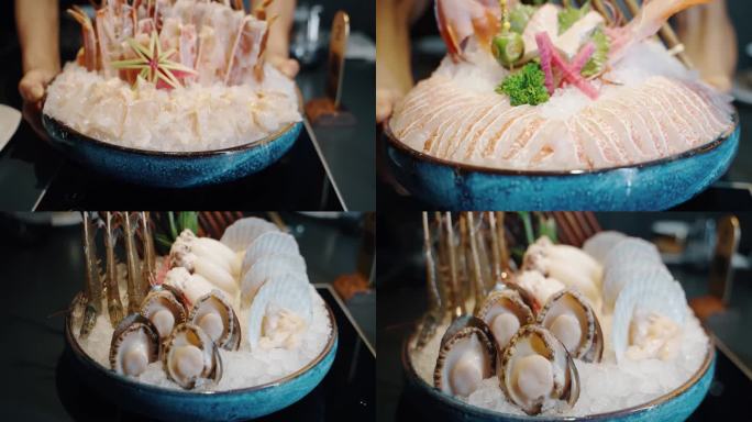 火锅海鲜刺身美食