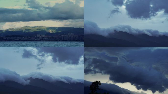 大理苍山洱海的多云天气视频