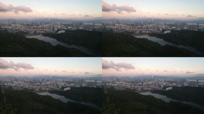 从梅林水库眺望深圳福田中心区