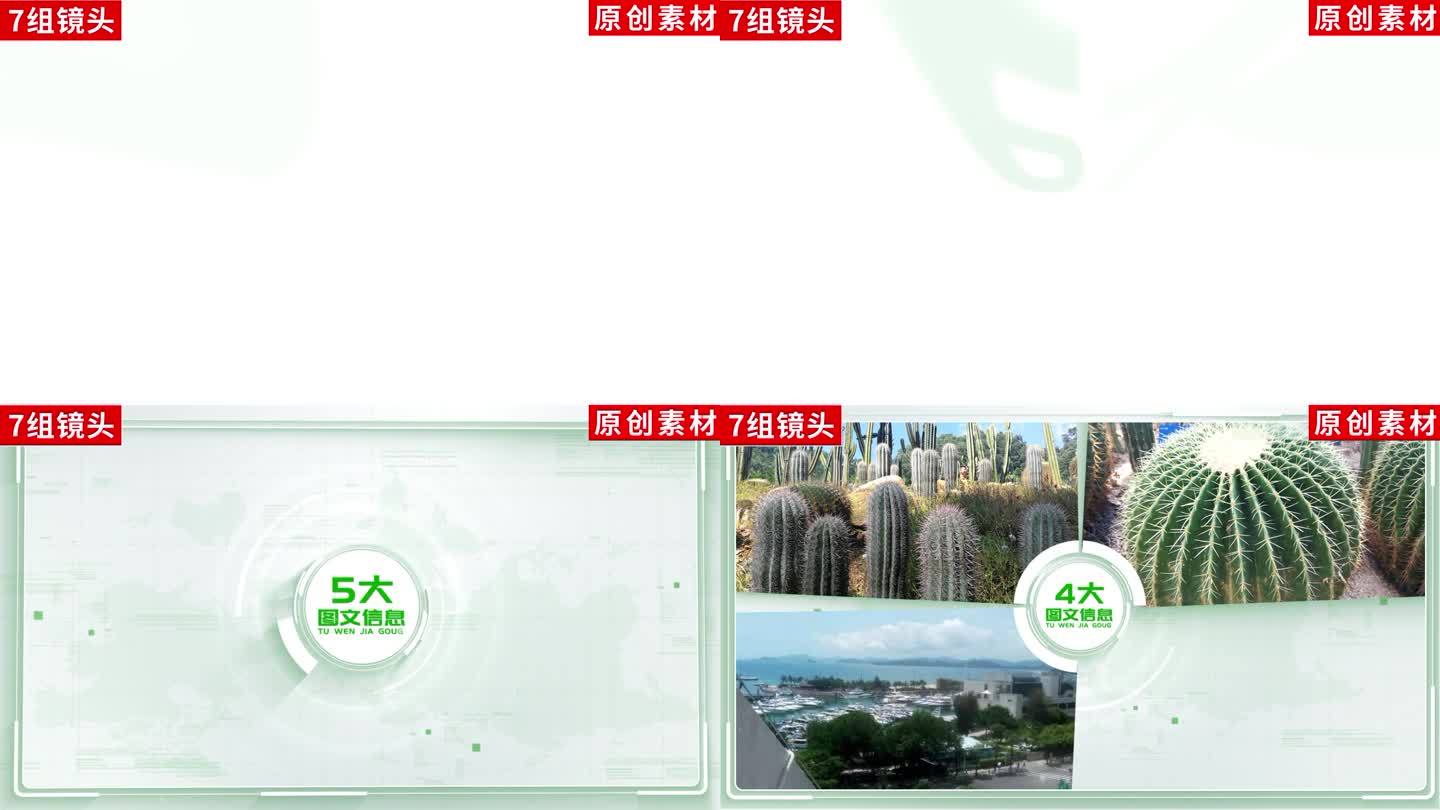 2-8-绿色分屏企业分类展示ae模板包装