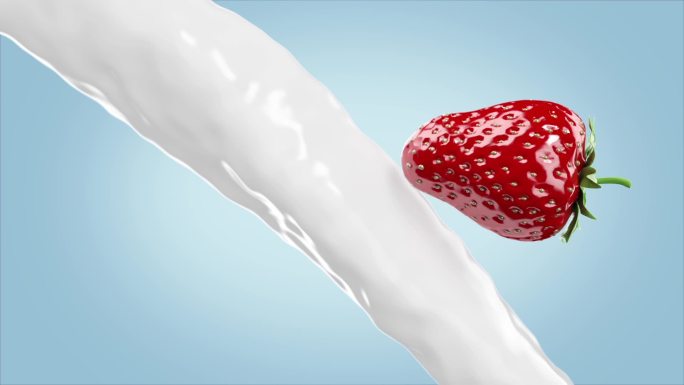 草莓牛奶组合镜头