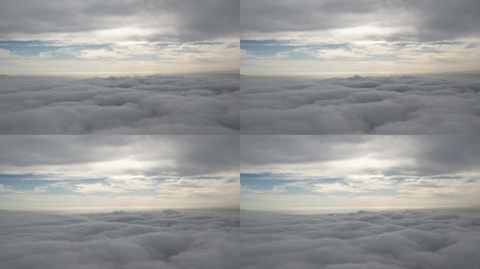 航拍延时云层之上空镜头