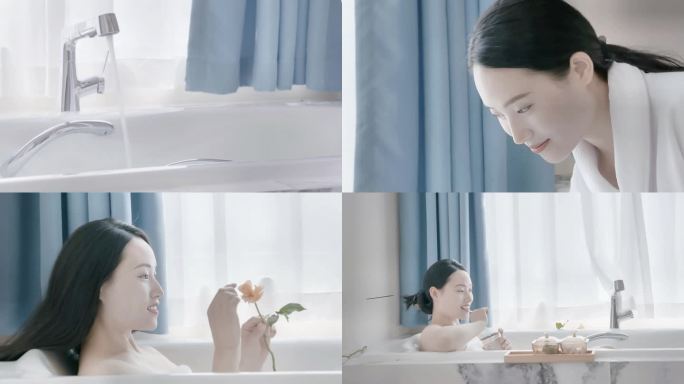 美女在浴缸泡澡