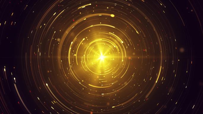 金色环绕光圈粒子4k-循环