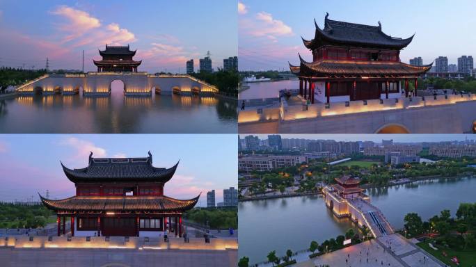 青浦水城门夜景