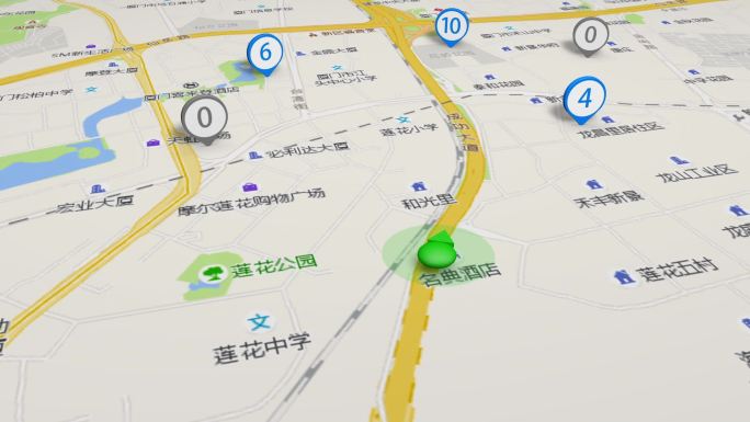 C4D3D模拟地图导航定位目标点自动驾驶