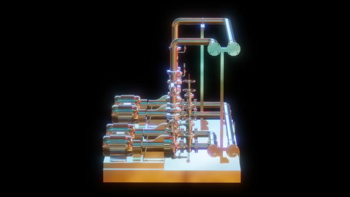 工业水泵组赛博朋克元宇宙通道素材
