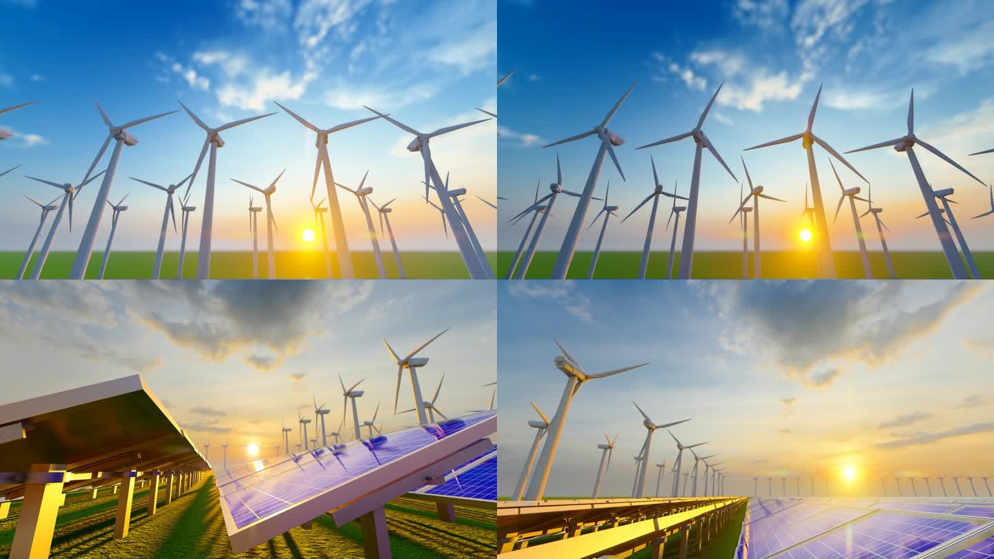 光伏太阳能和风能发电厂