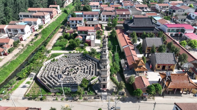 河南许昌鄢陵风景名胜历史古迹兴国寺塔航拍