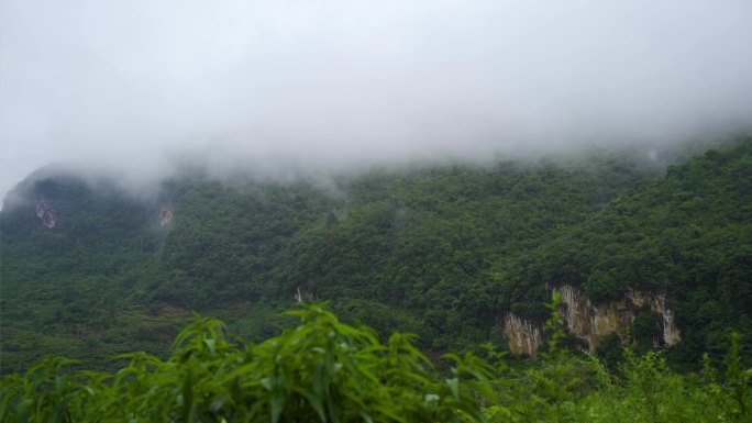 风景大山 高山 山雾山岚雾景空气清新