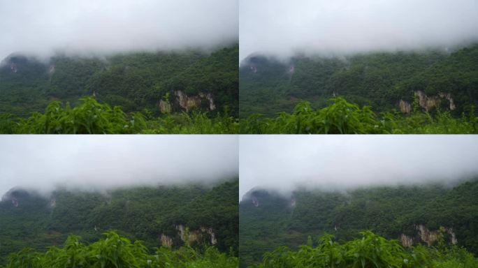 风景大山 高山 山雾山岚雾景空气清新