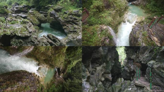 四川渠县瀑布水流植被大自然宣传片