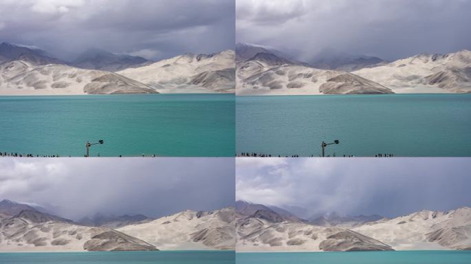 新疆白沙湖风雨延时