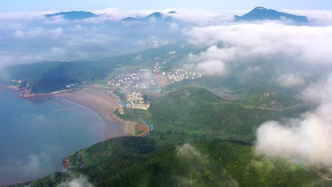 正版4K 宁波象山半边山云海群山航拍